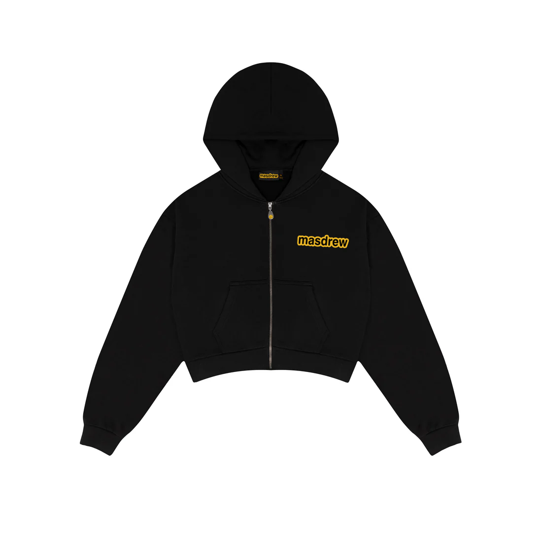 Cropped Zip Up Hoodie Black – MASDREW